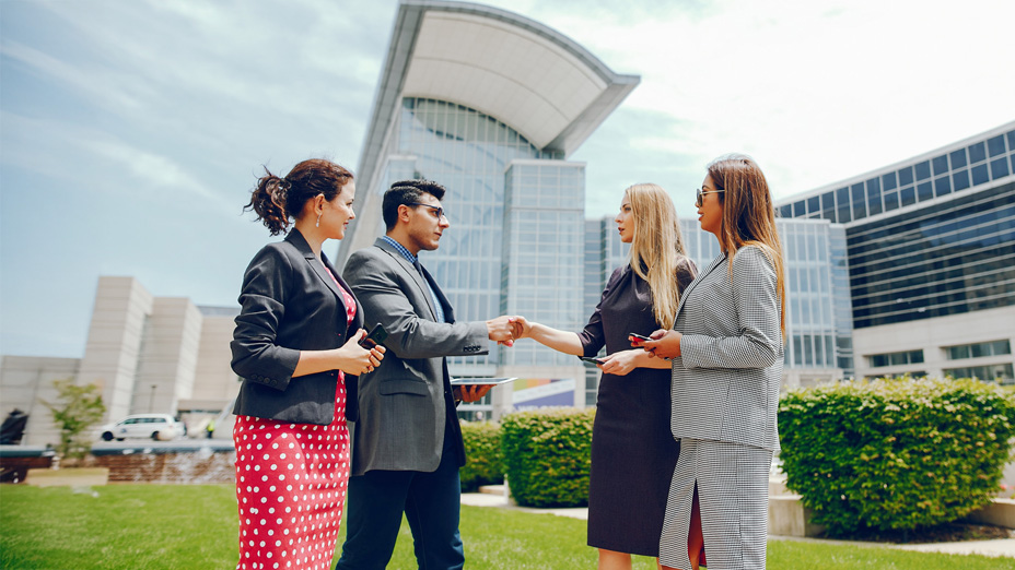 Professional partnership handshake